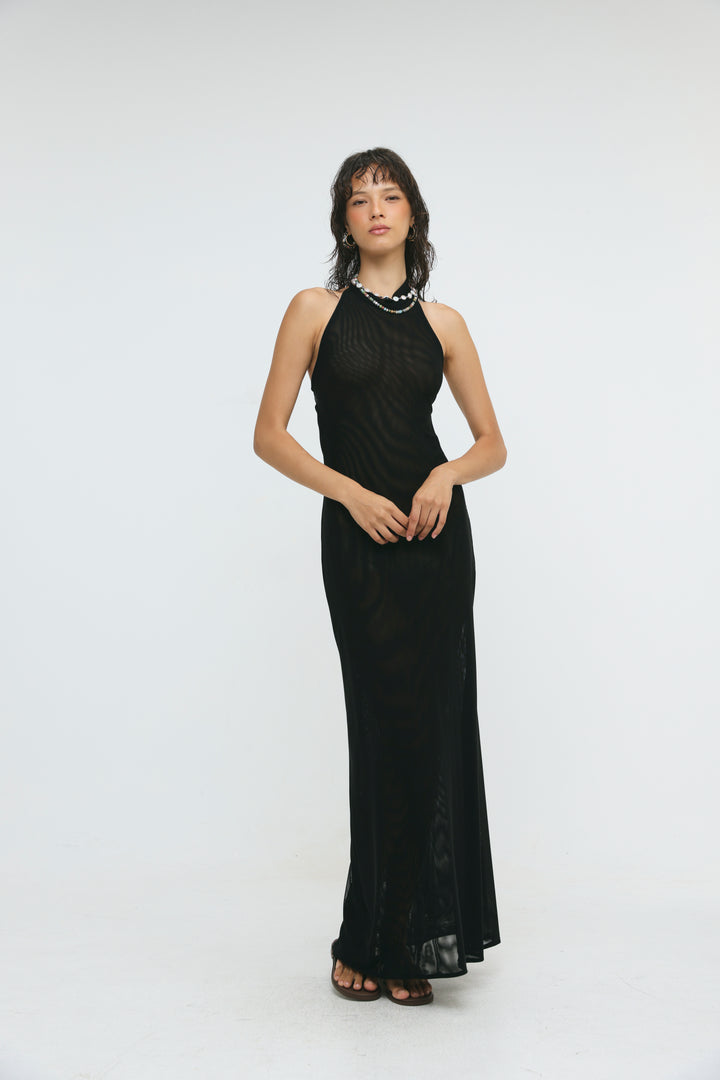 Ibiza Black Halter Dress