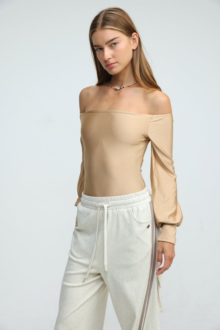 Era Gold Off Shoulder Bodysuit