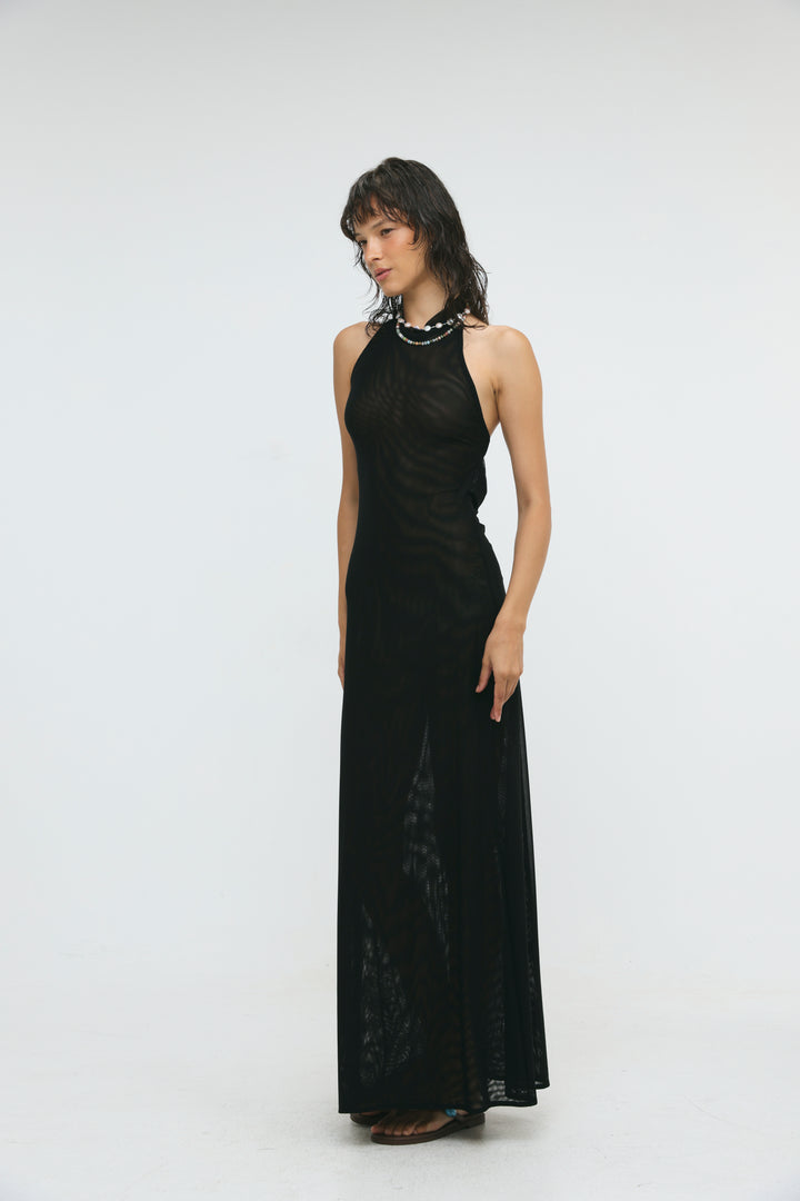 Ibiza Black Halter Dress