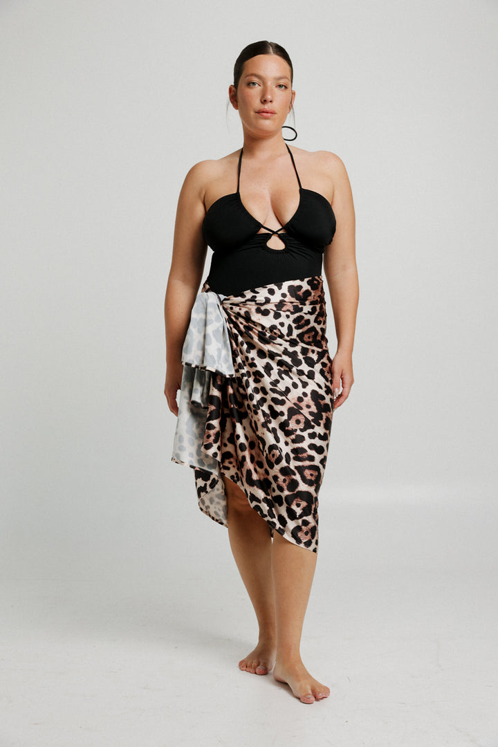 Grey Leopard Sarong