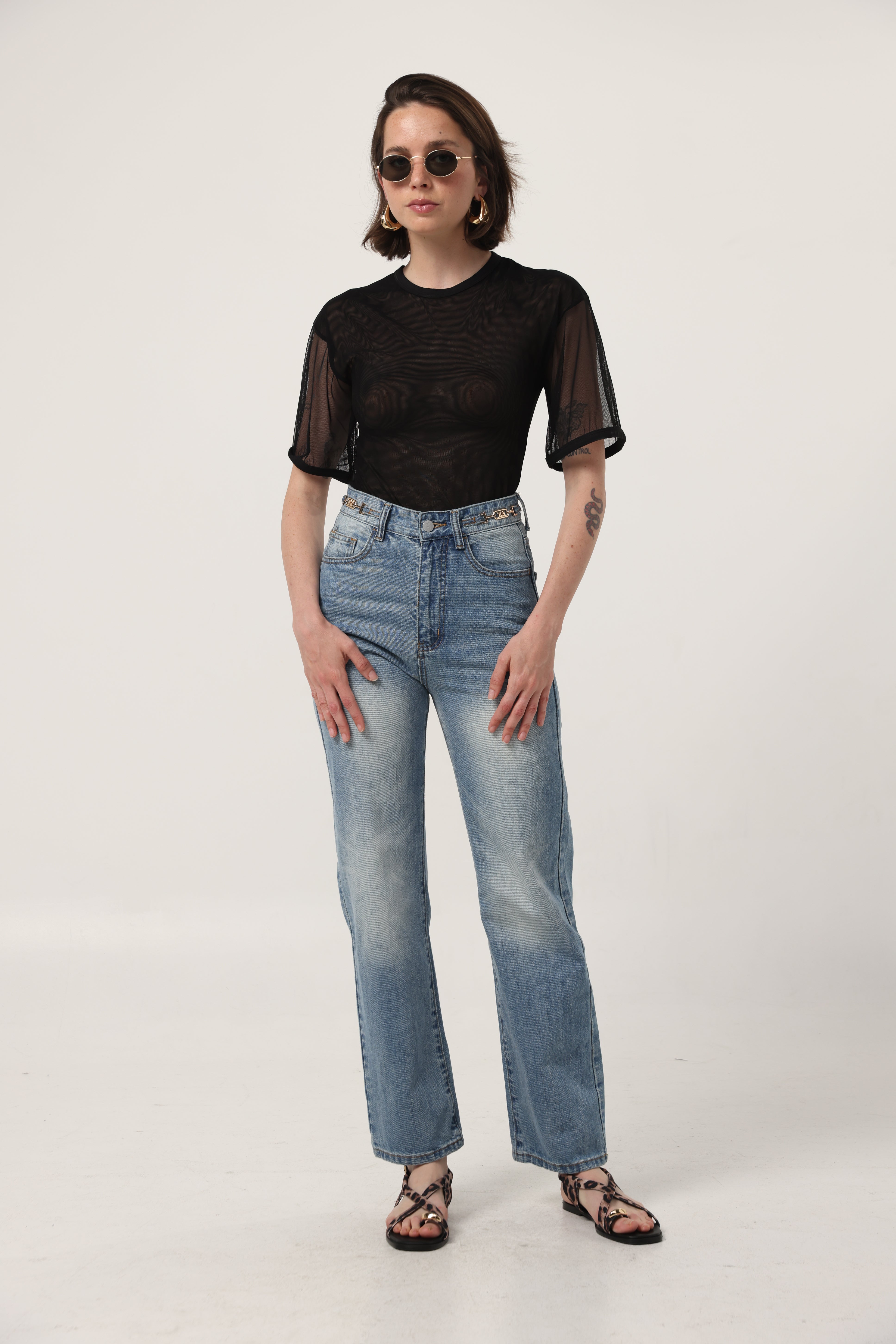 Double Mesh Black T-Shirt – SEESTARZ