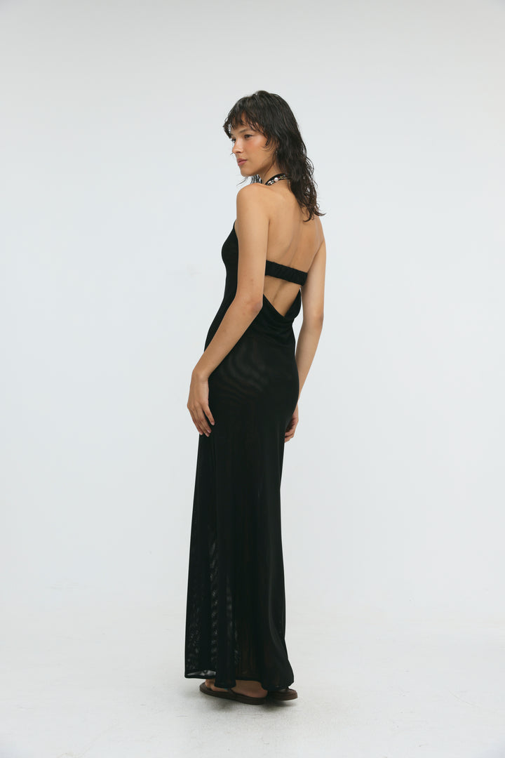 Ibiza Black Halter Dress