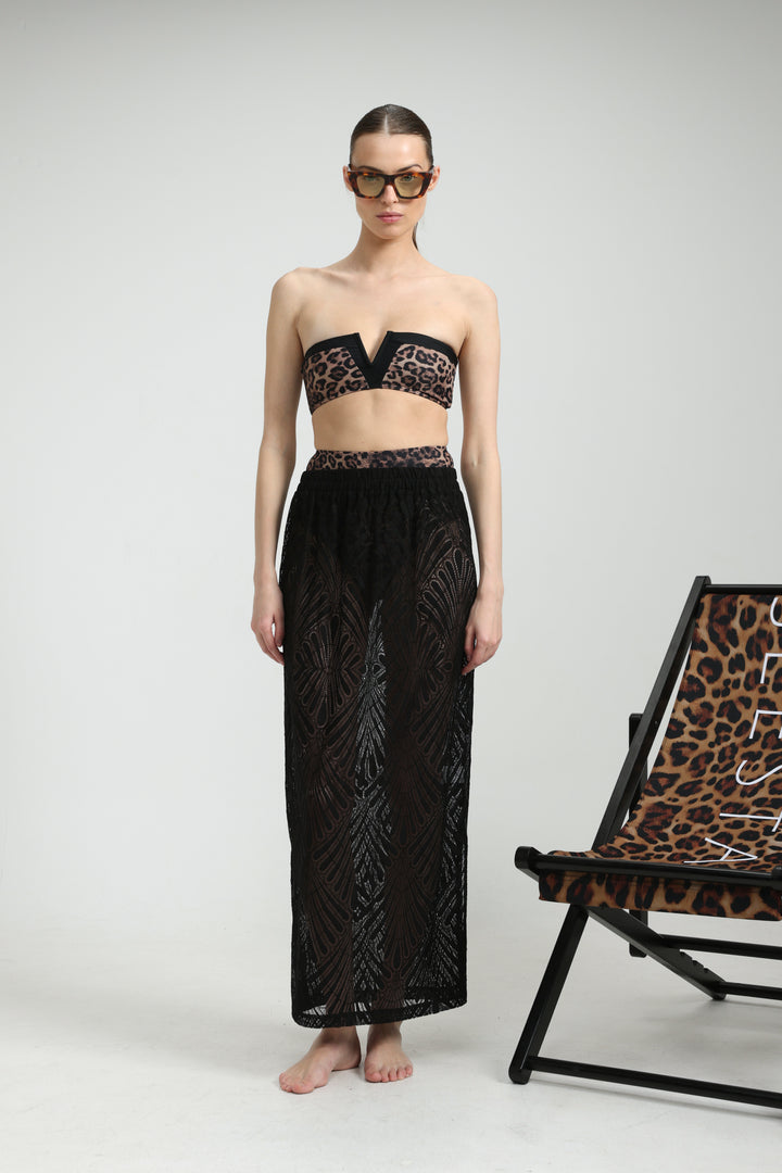 Lacy Black Maxi Skirt