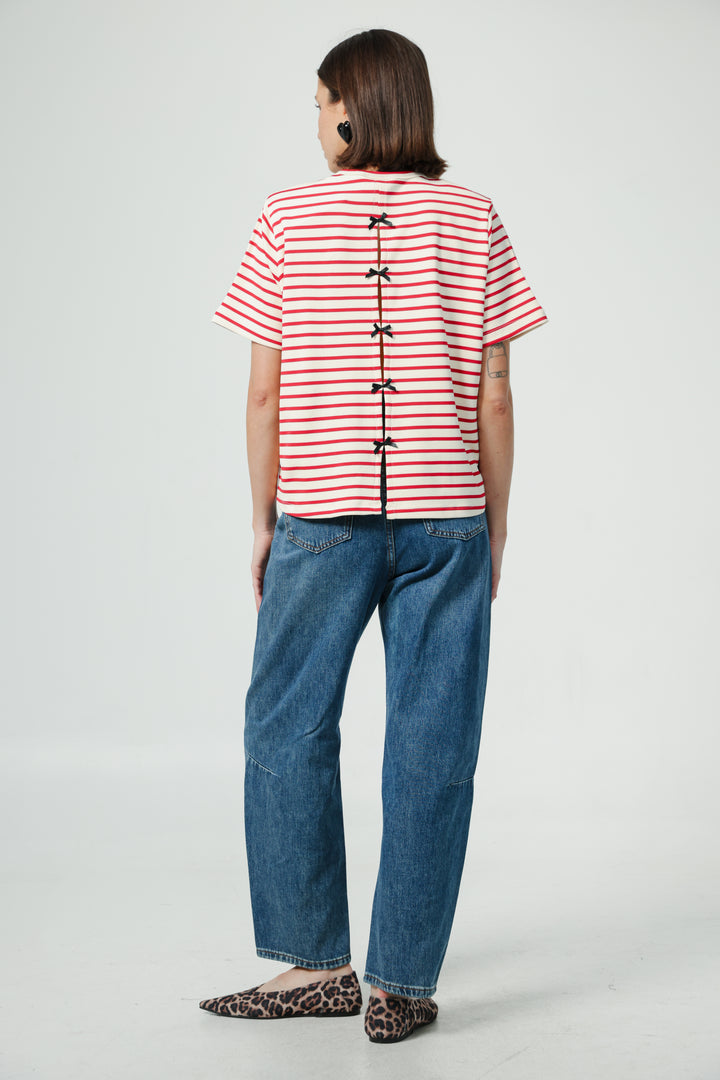 Gifted Cream Striped T-Shirt
