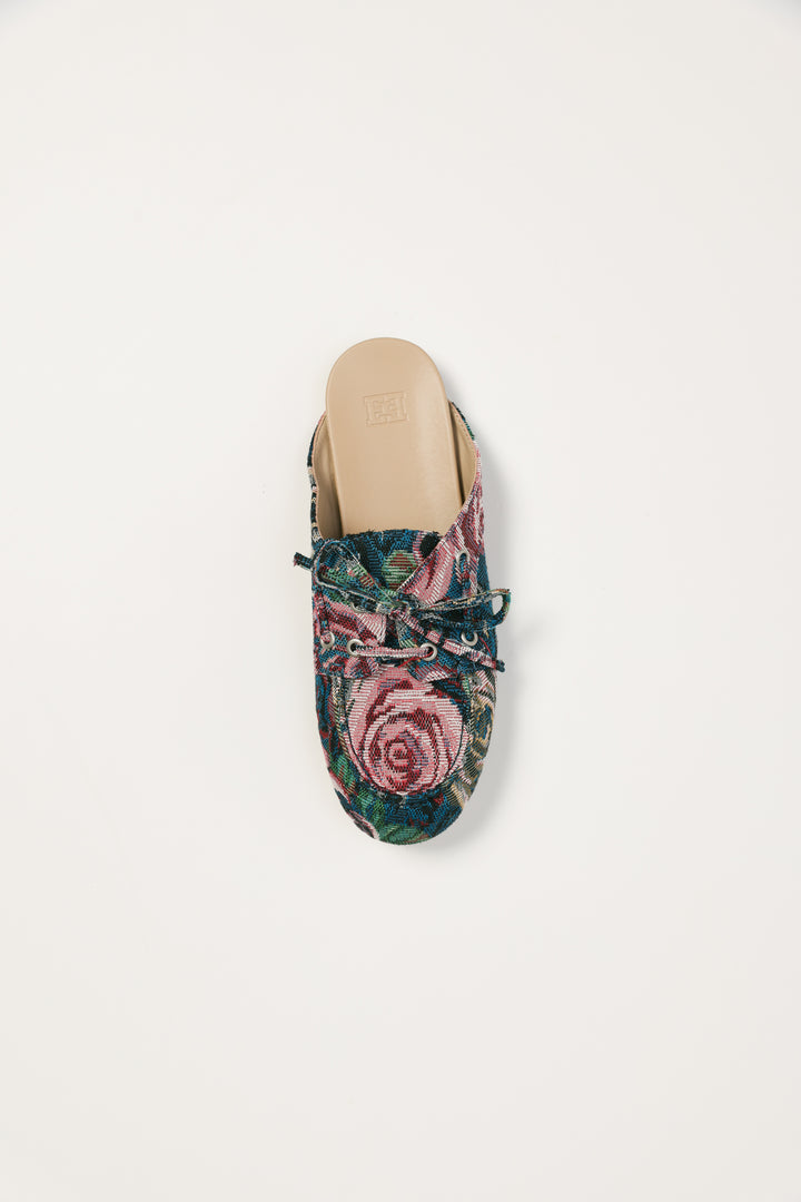 Antique Floral Moccasin Mule