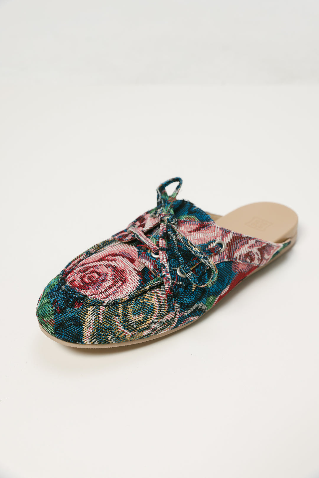 Antique Floral Moccasin Mule