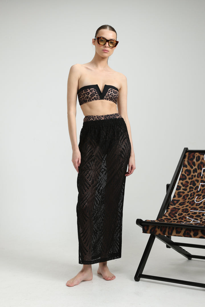 Lacy Black Maxi Skirt