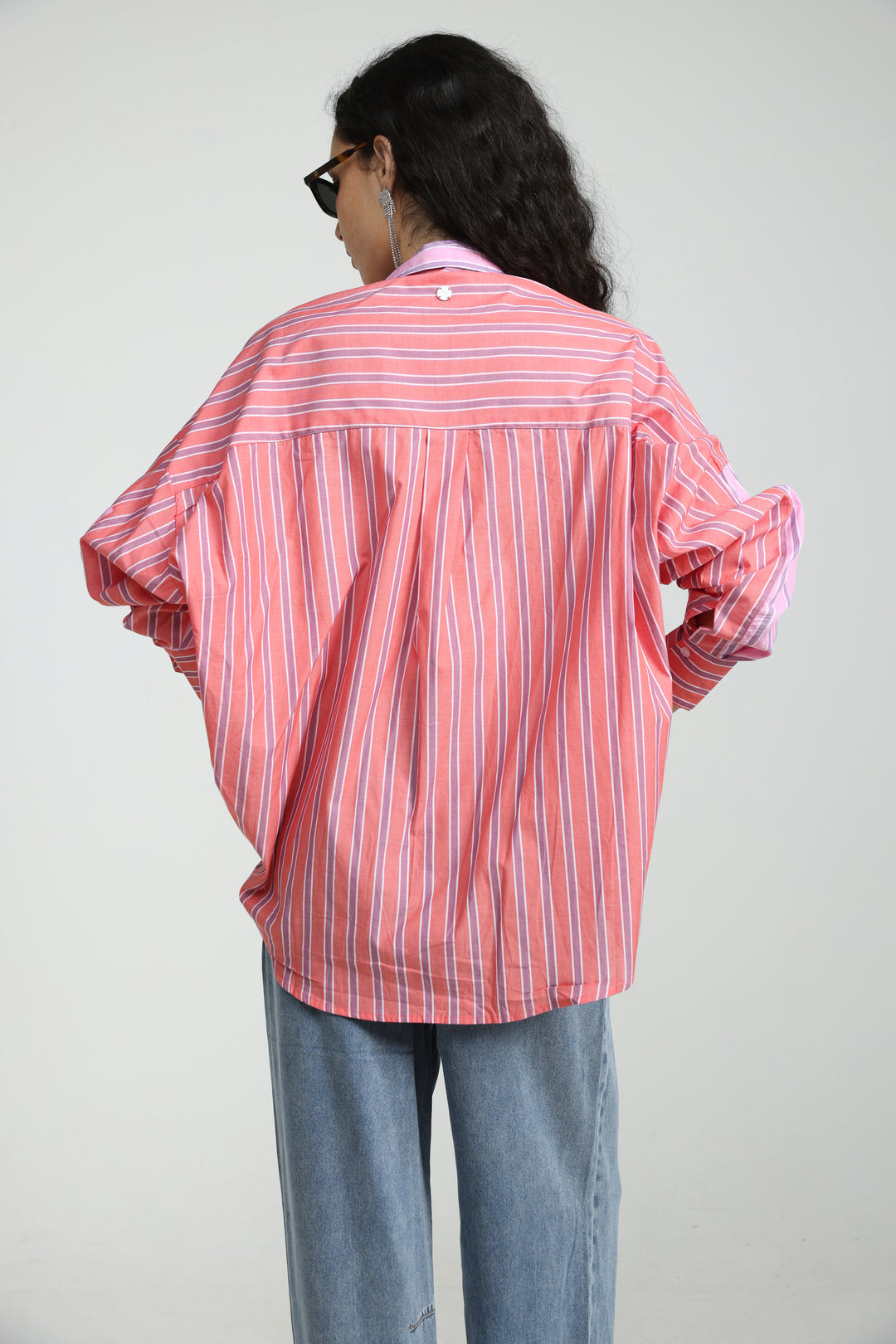Mixed Stripe Pink Buttoned Shirt