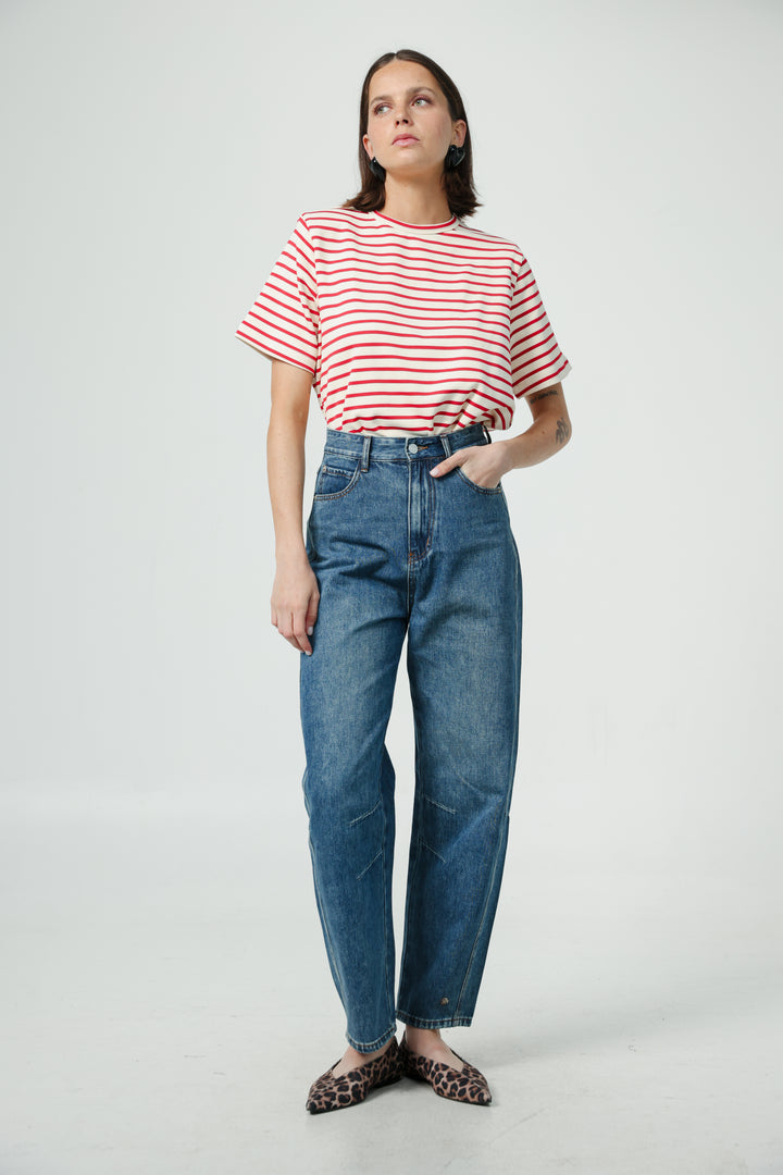 Gifted Cream Striped T-Shirt