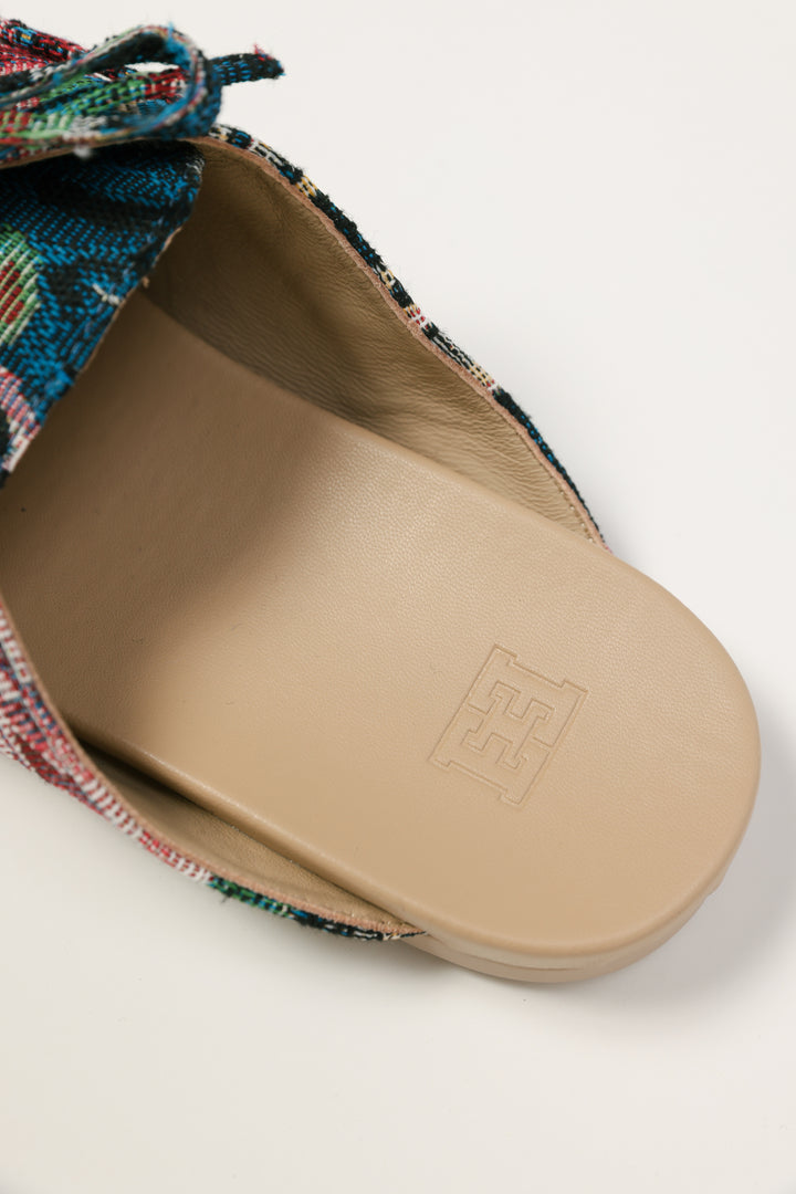 Antique Floral Moccasin Mule