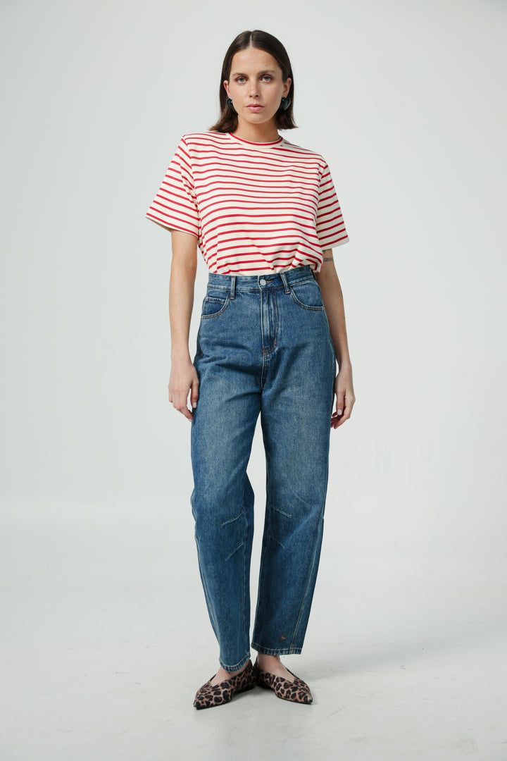 Gifted Cream Striped T-Shirt