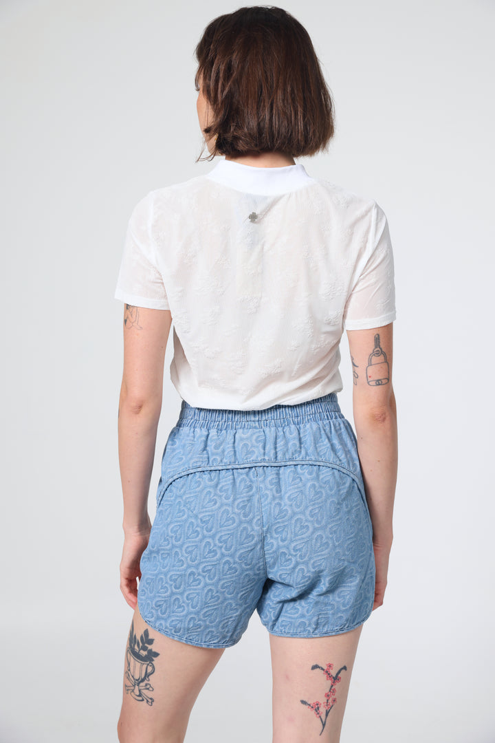 Buni's Hearts Blue Denim Shorts