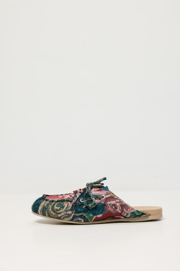 Antique Floral Moccasin Mule