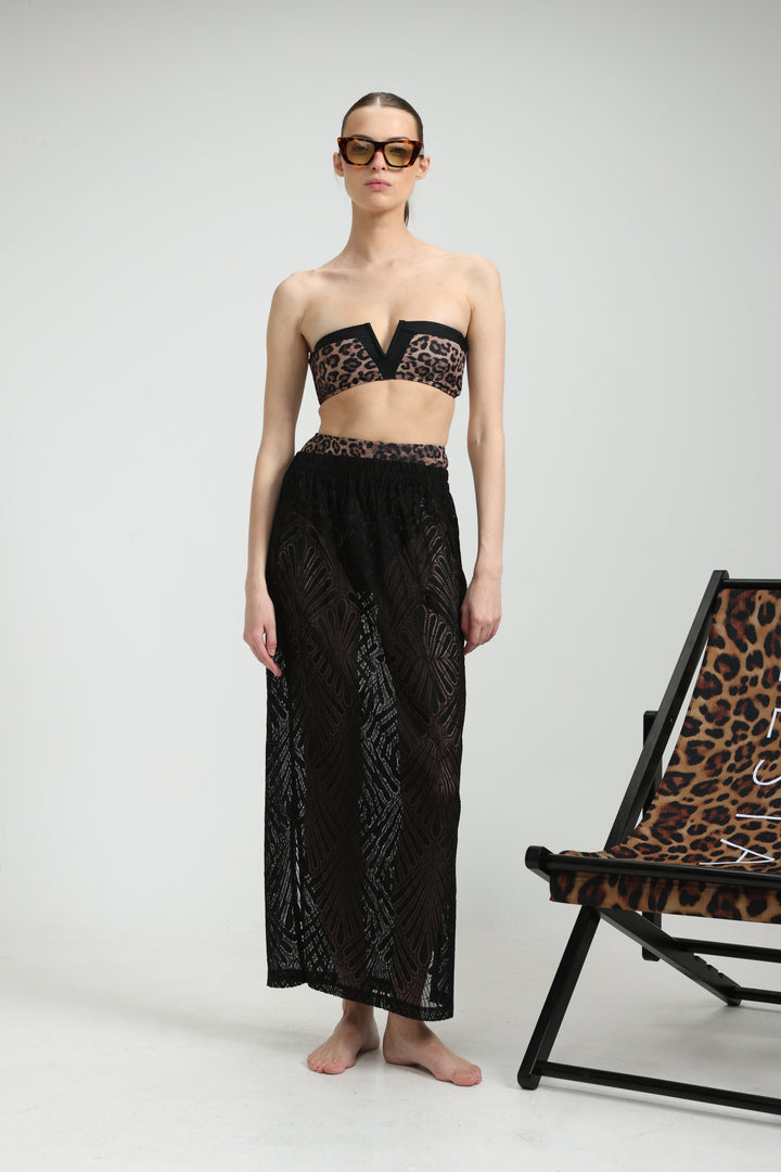 Lacy Black Maxi Skirt