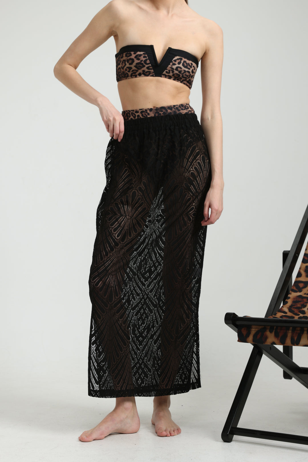 Lacy Black Maxi Skirt