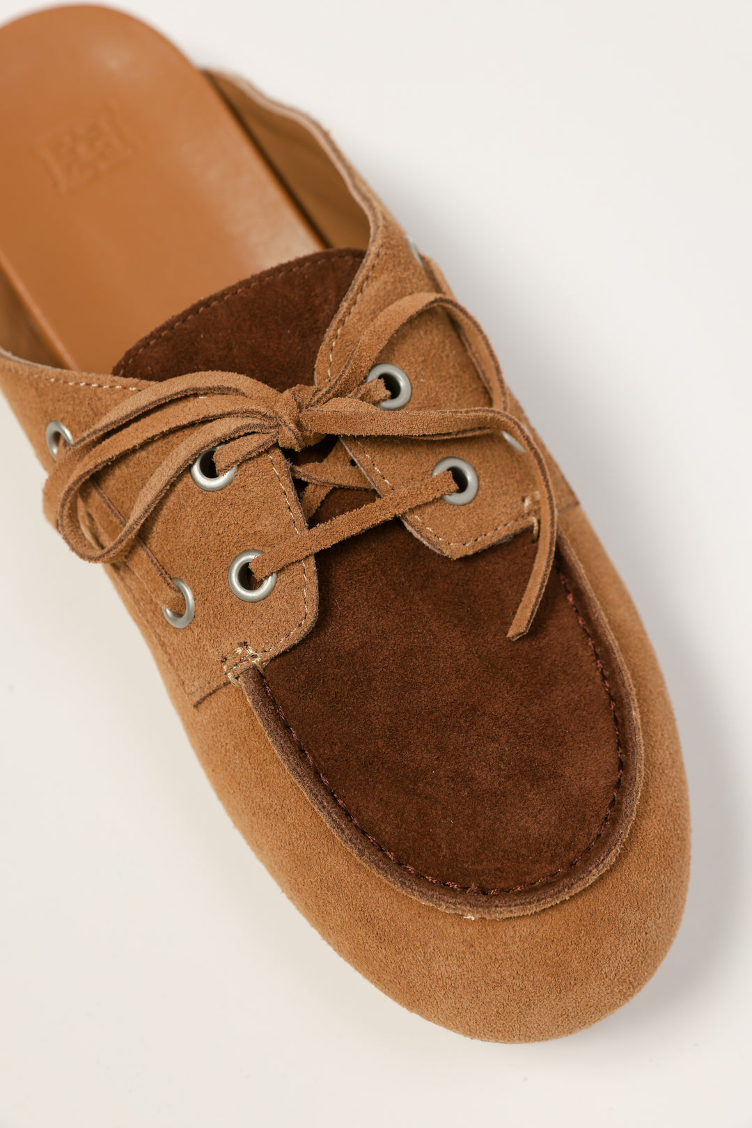 Camel/Brown Suede Moccasin Mule