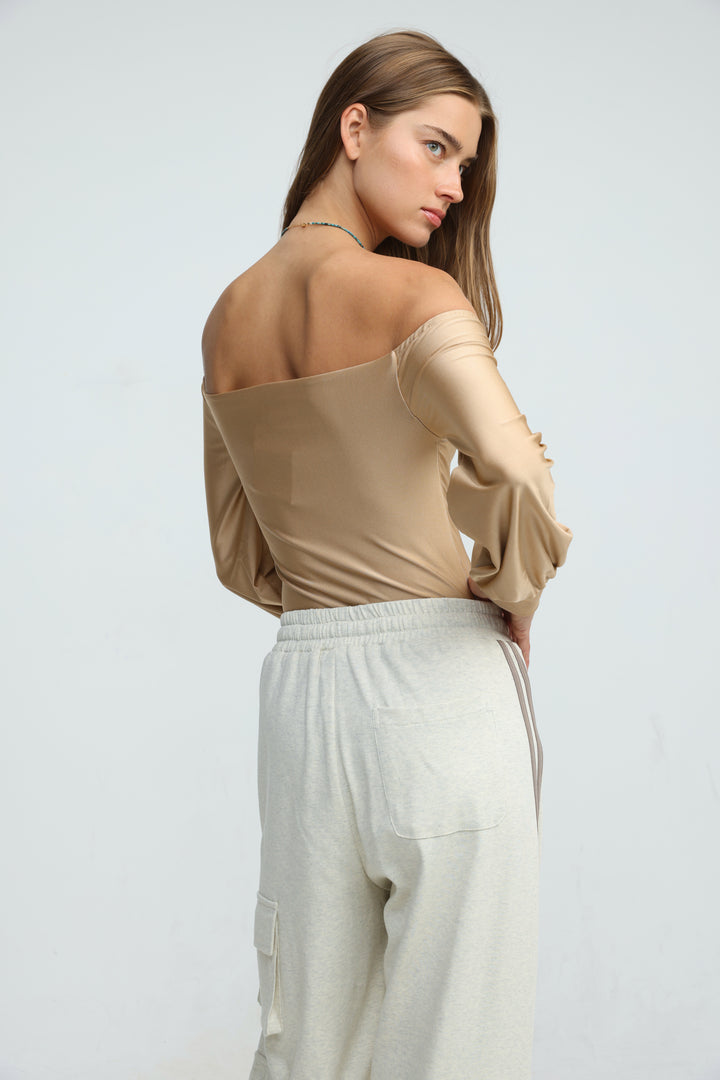 Era Gold Off Shoulder Bodysuit