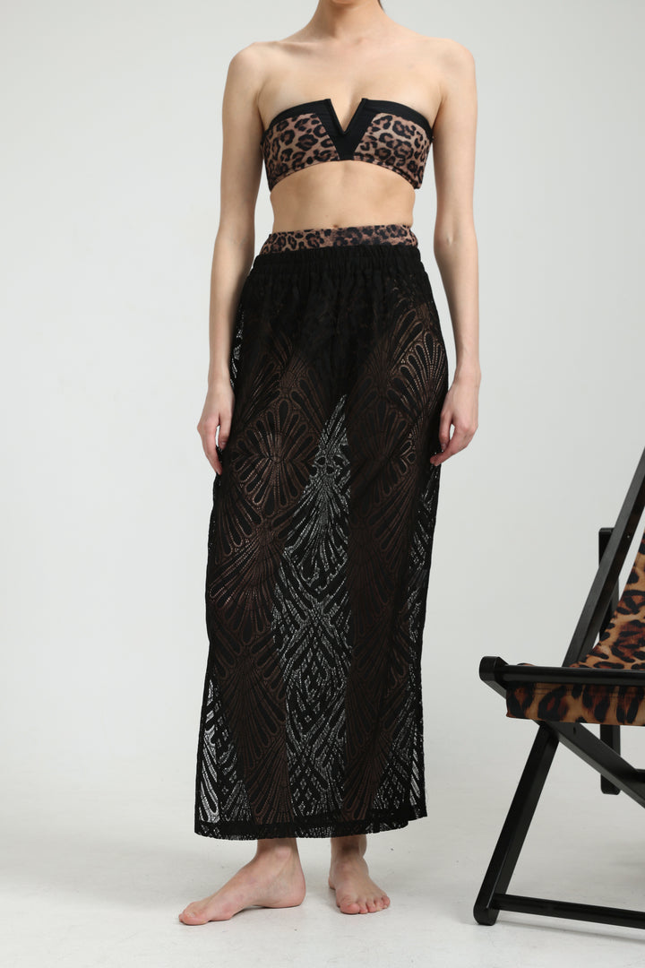 Lacy Black Maxi Skirt