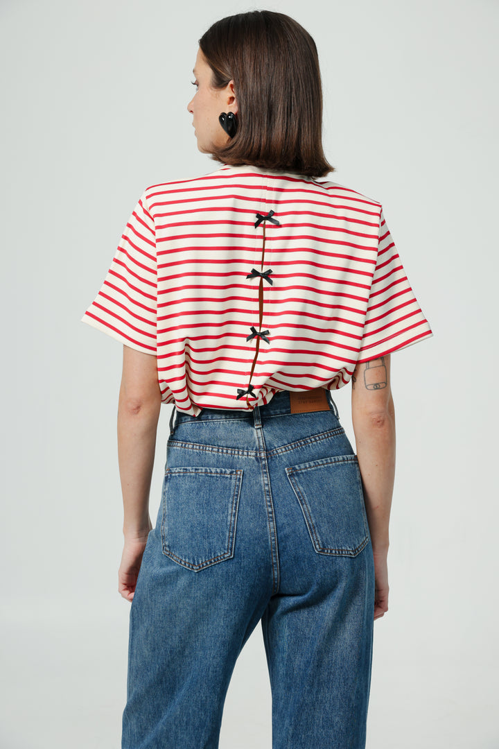 Gifted Cream Striped T-Shirt