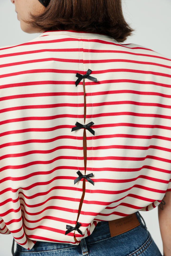 Gifted Cream Striped T-Shirt