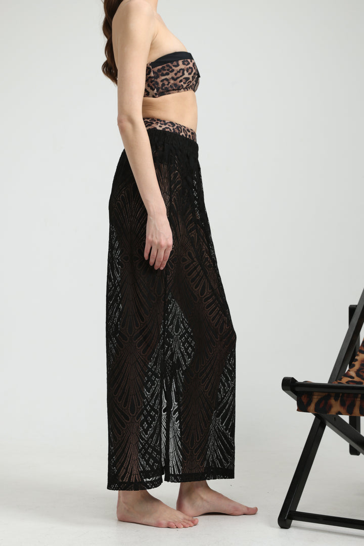 Lacy Black Maxi Skirt