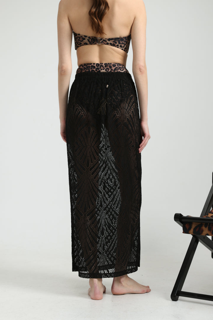 Lacy Black Maxi Skirt