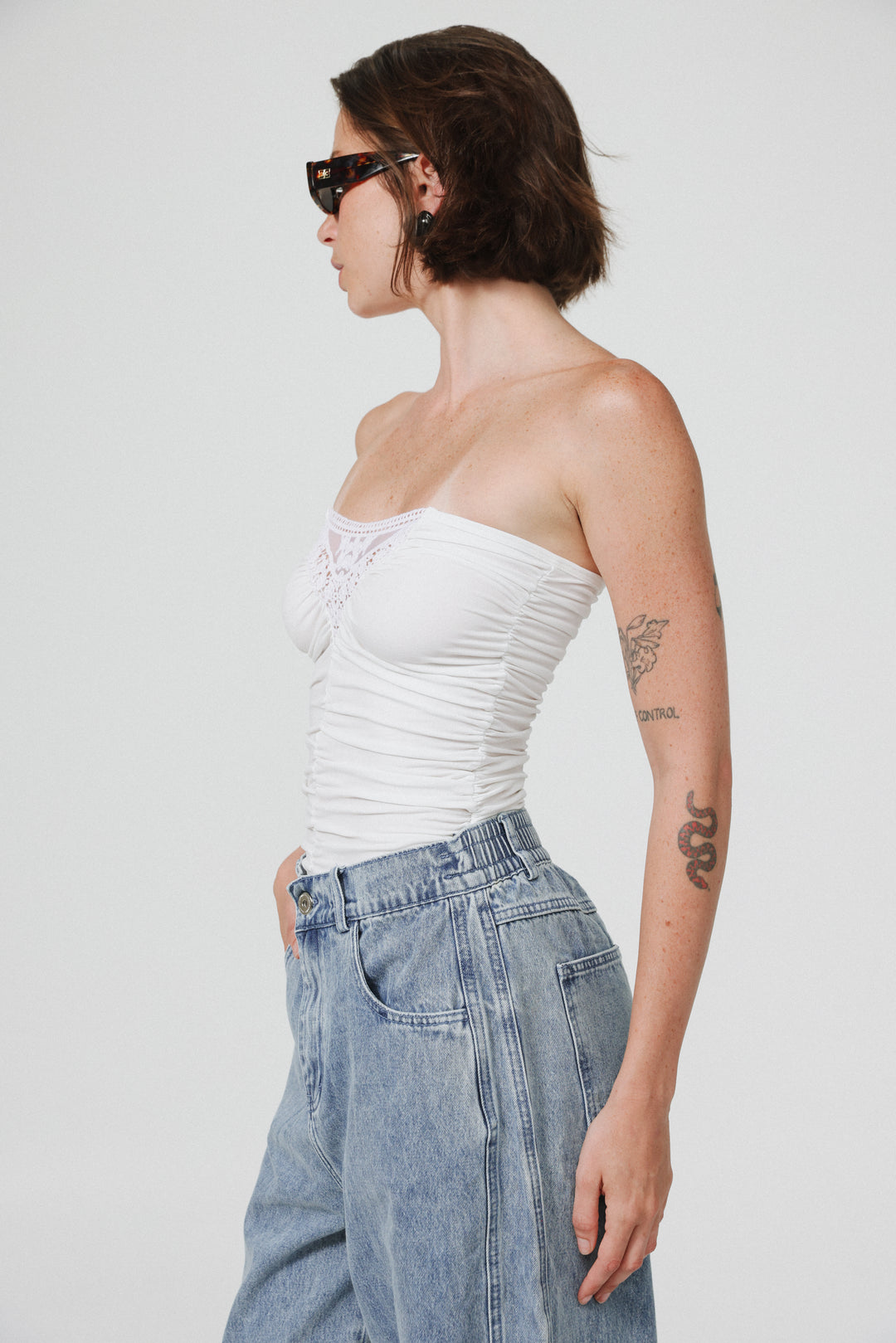 Livi White Strapless Top