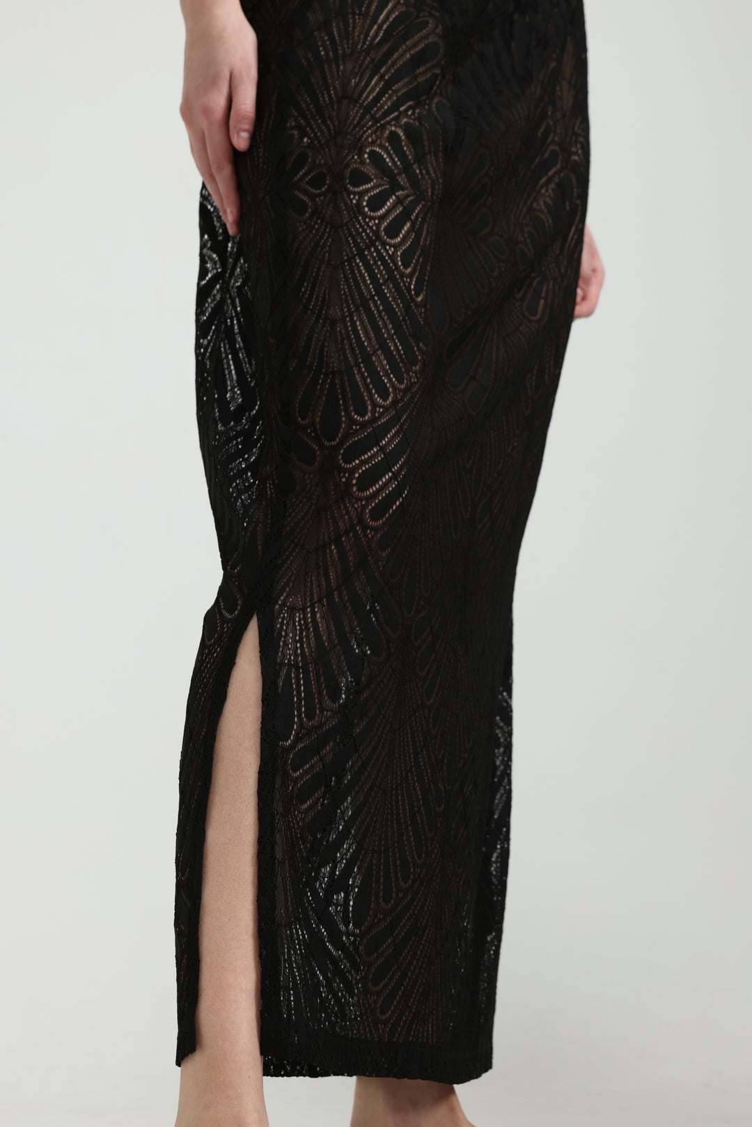 Lacy Black Maxi Skirt