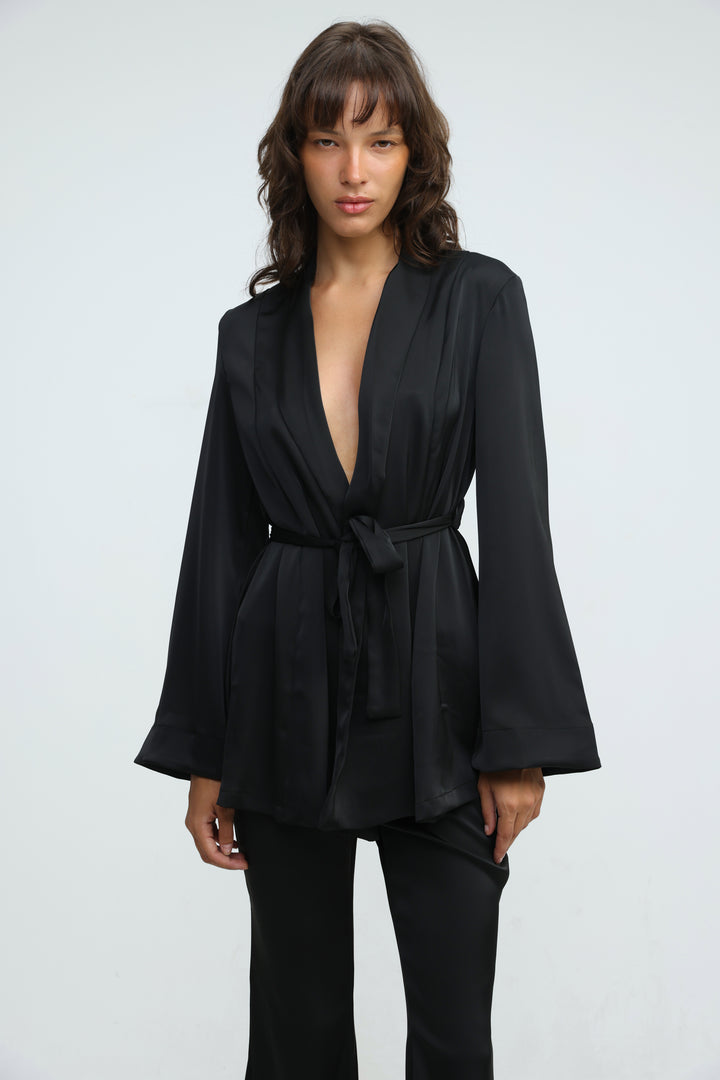 Frisson Black Kimono