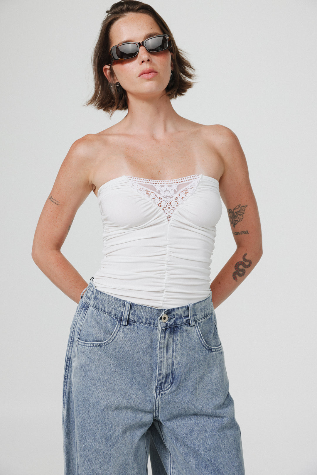 Livi White Strapless Top