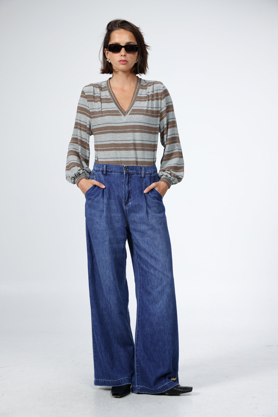 Vivoosh Grey Striped Shirt