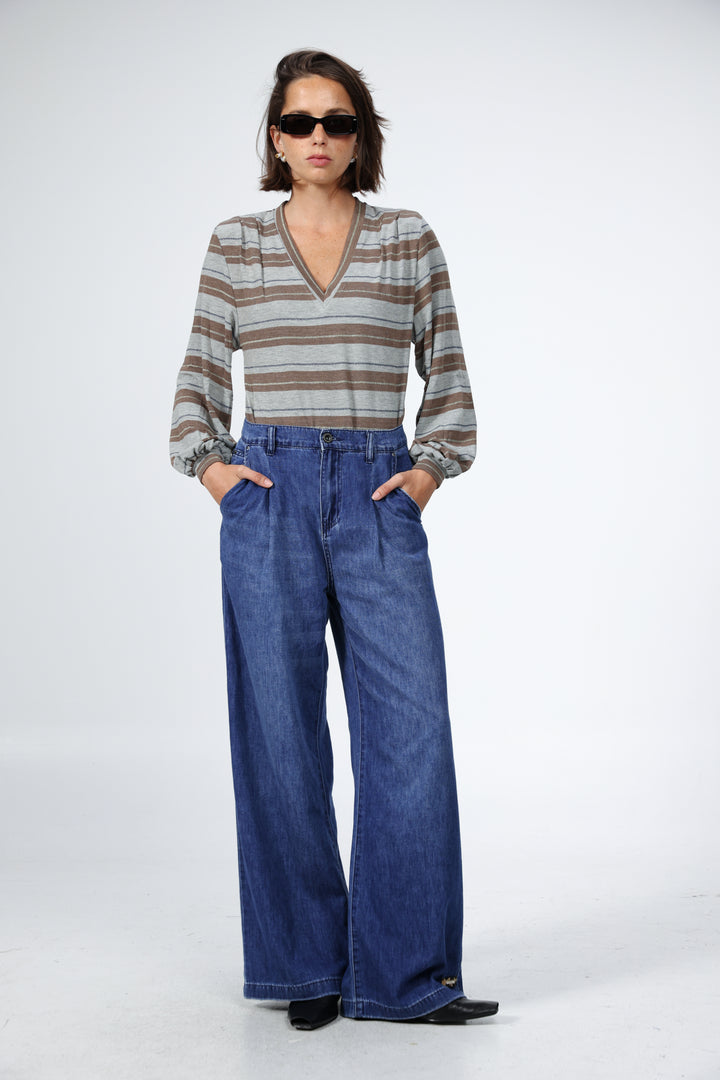 Vivoosh Grey Striped Shirt