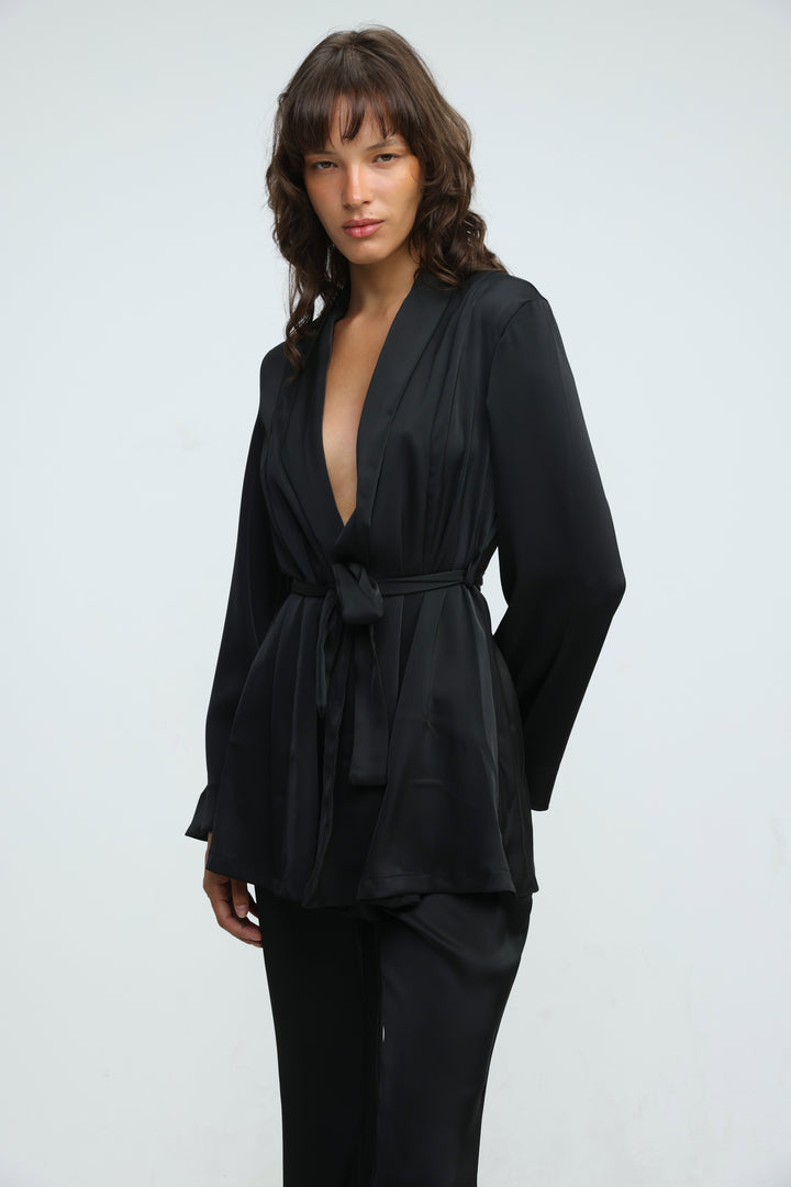 Frisson Black Kimono