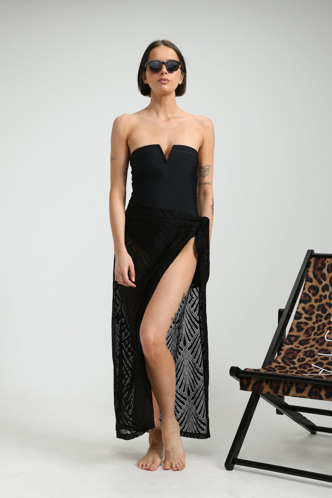 Lacy Black Wrap Skirt
