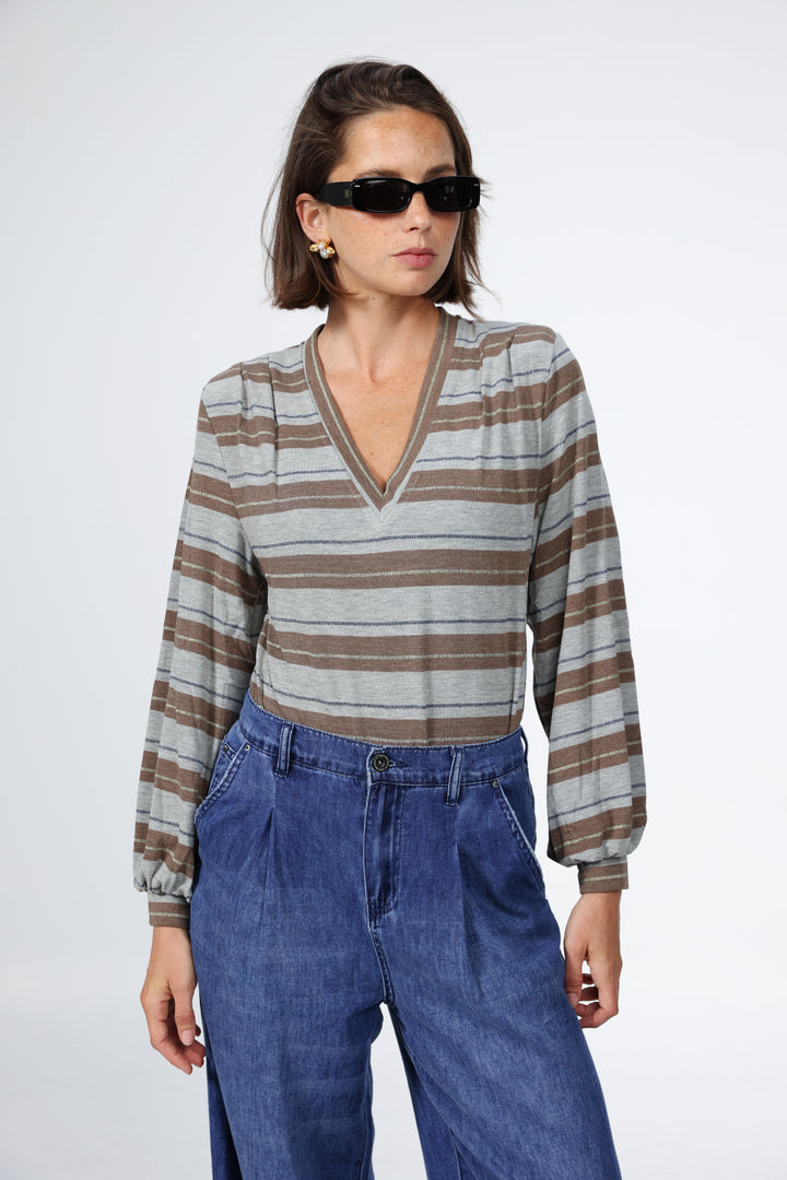 Vivoosh Grey Striped Shirt