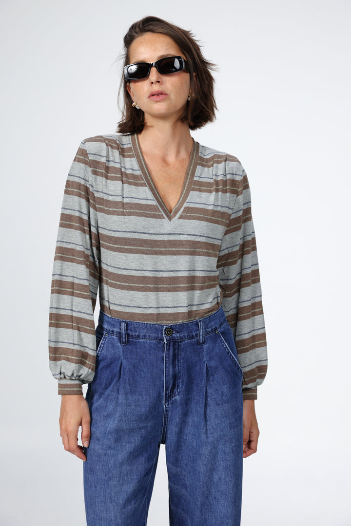 Vivoosh Grey Striped Shirt