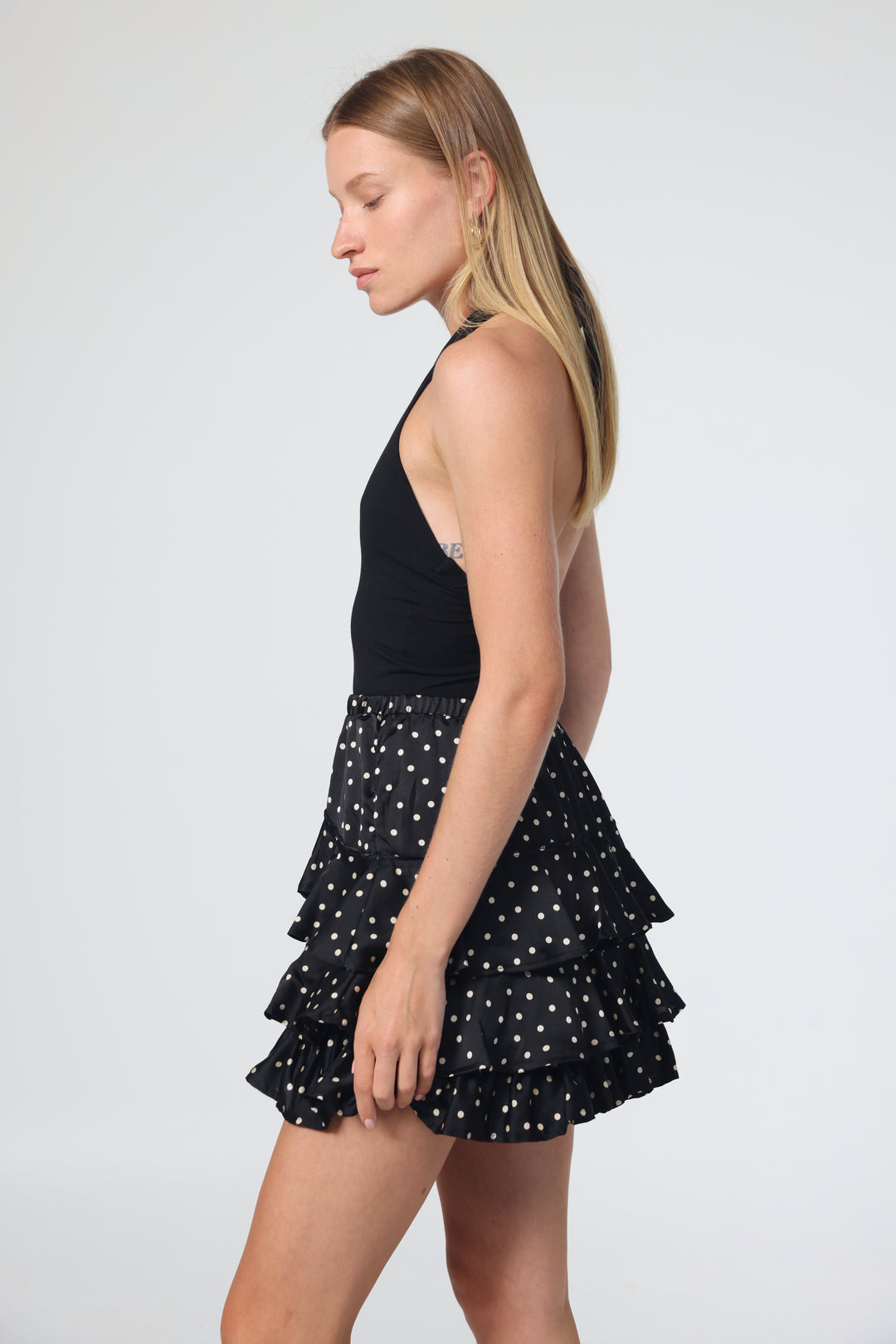 Dots Peplum Mini Skirt