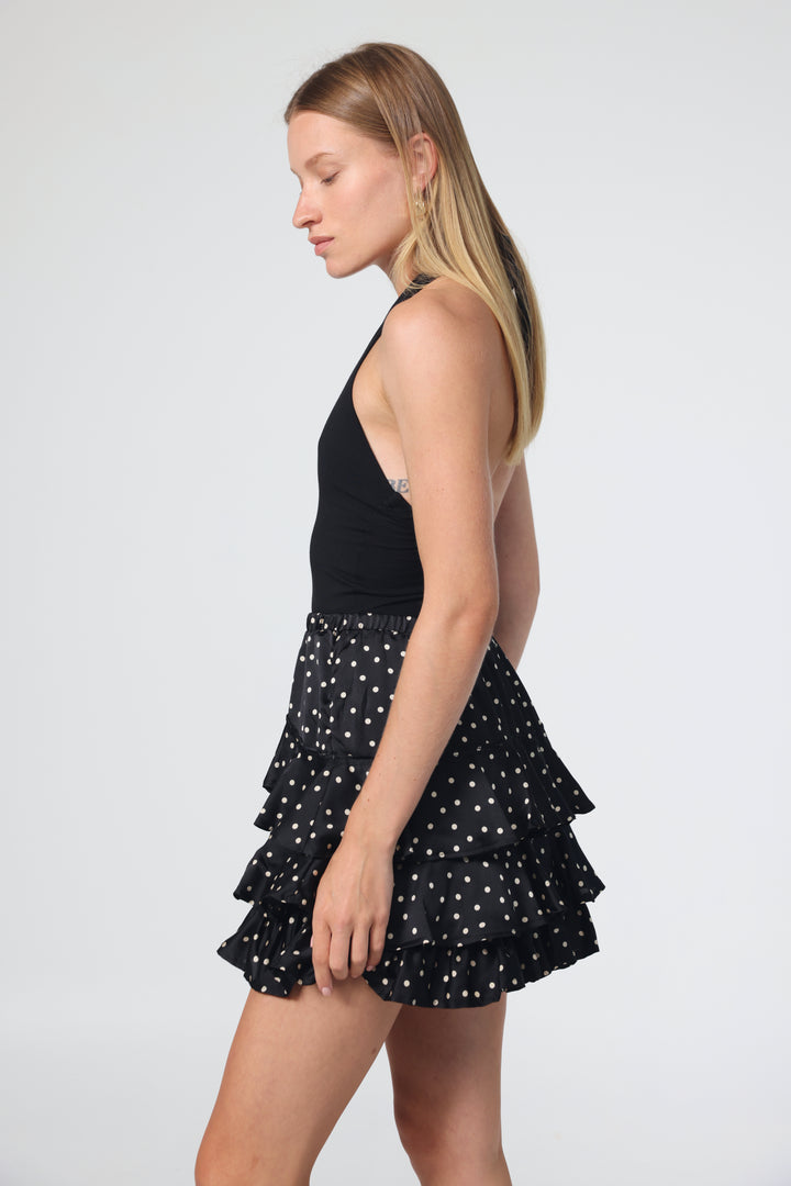 Dots Peplum Mini Skirt