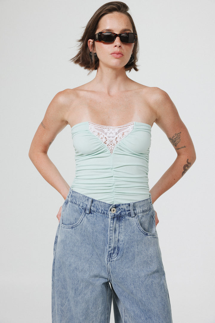 Livi Mint Strapless Top