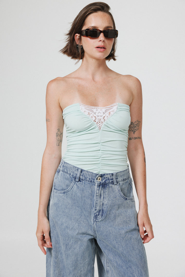 Livi Mint Strapless Top