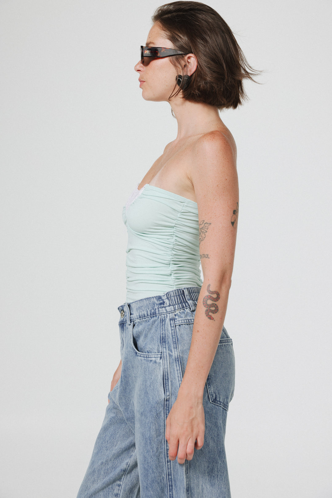Livi Mint Strapless Top