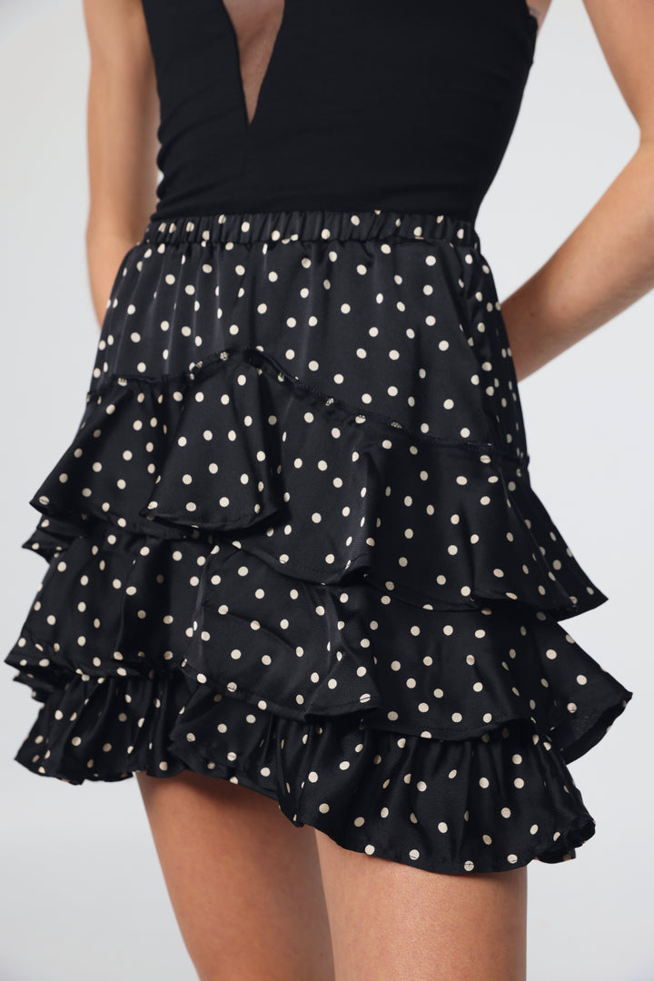 Dots Peplum Mini Skirt