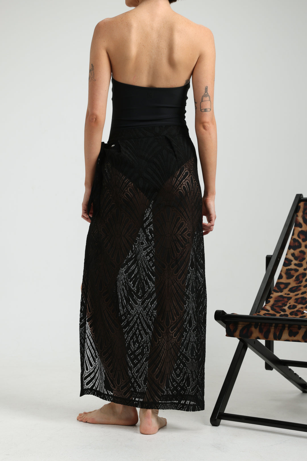 Lacy Black Wrap Skirt