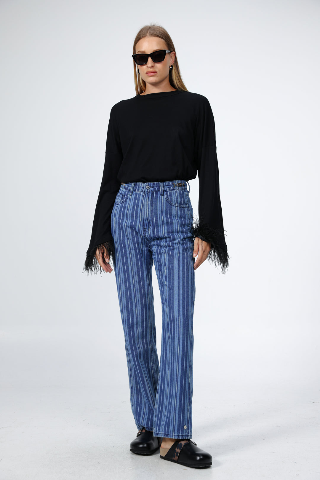 Boyfriend Black Feathers Shirt