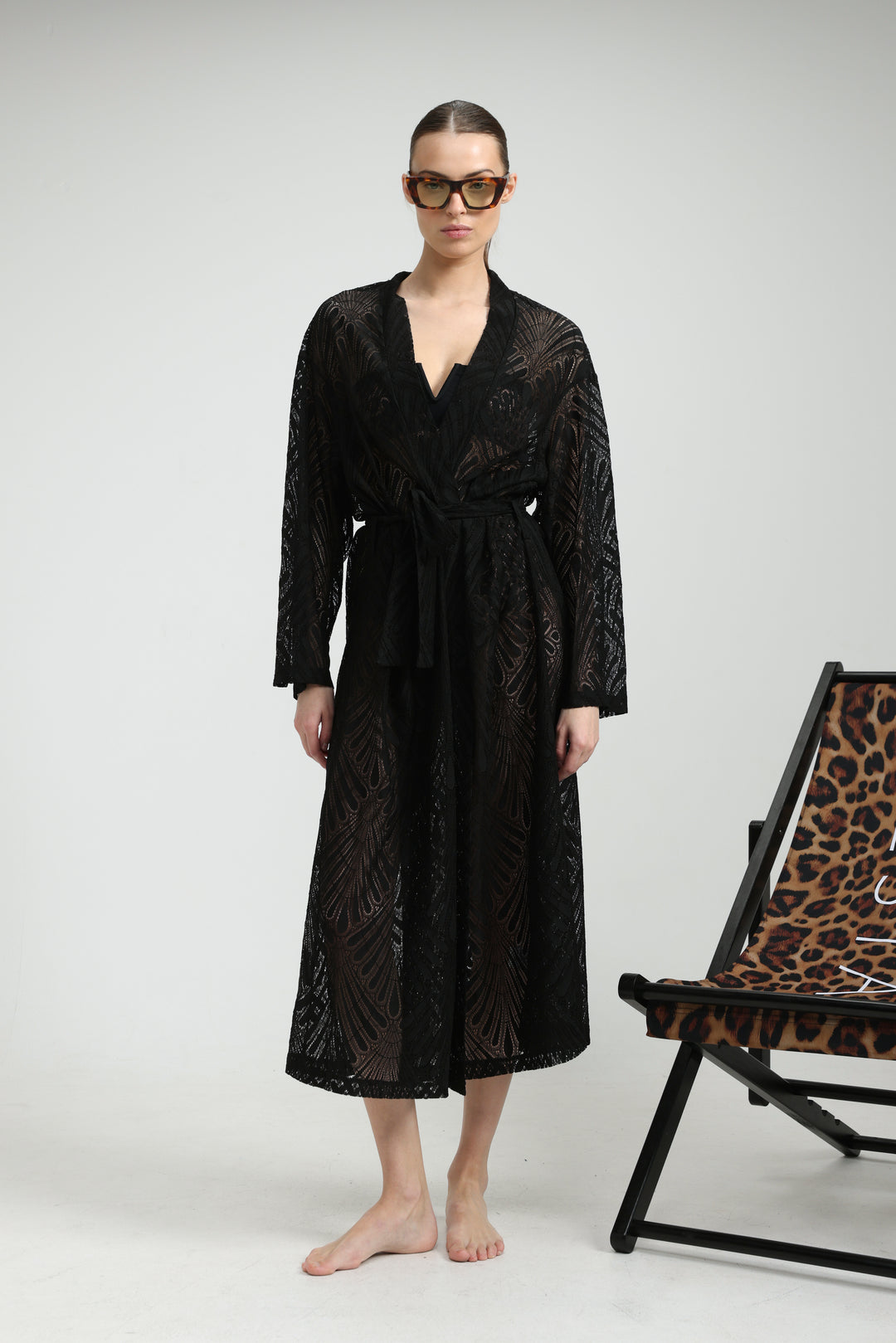 Lacy Black Kimono