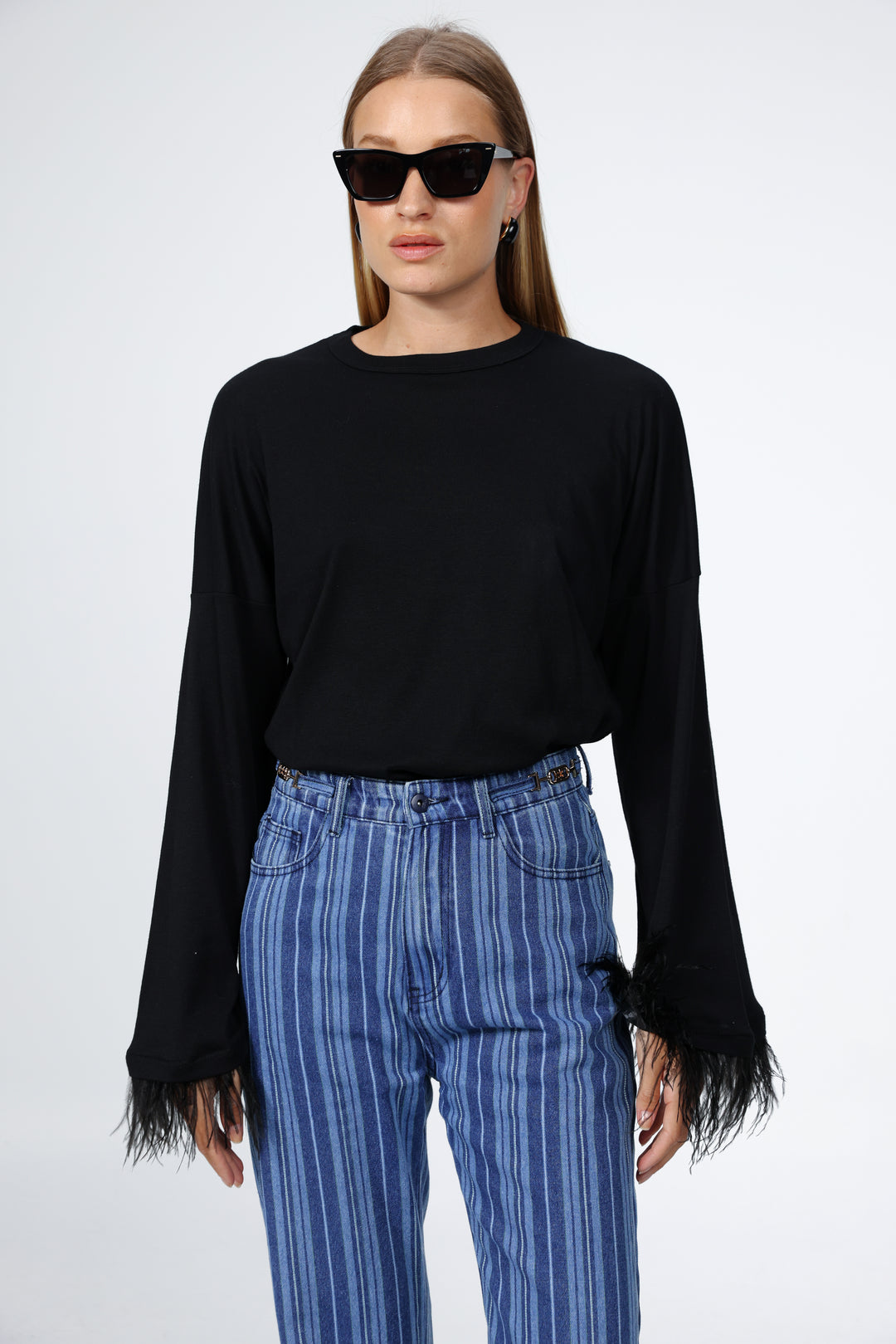 Boyfriend Black Feathers Shirt