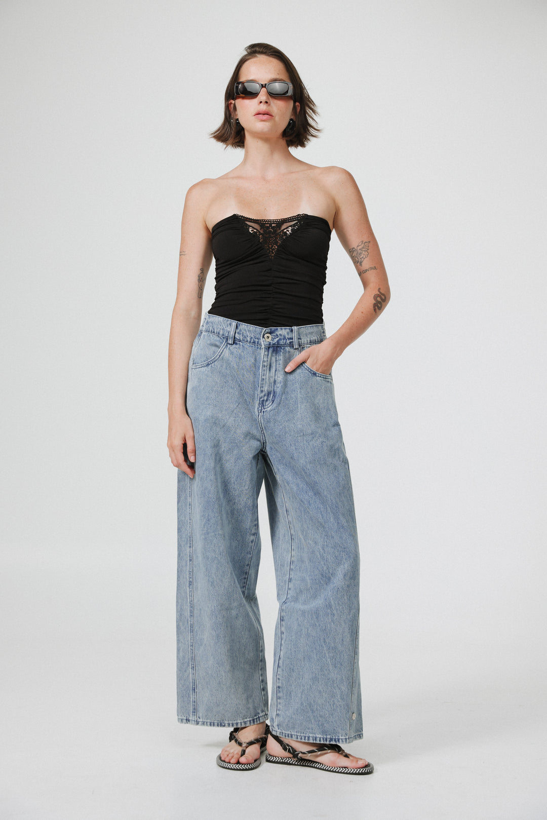 Livi Black Strapless Top
