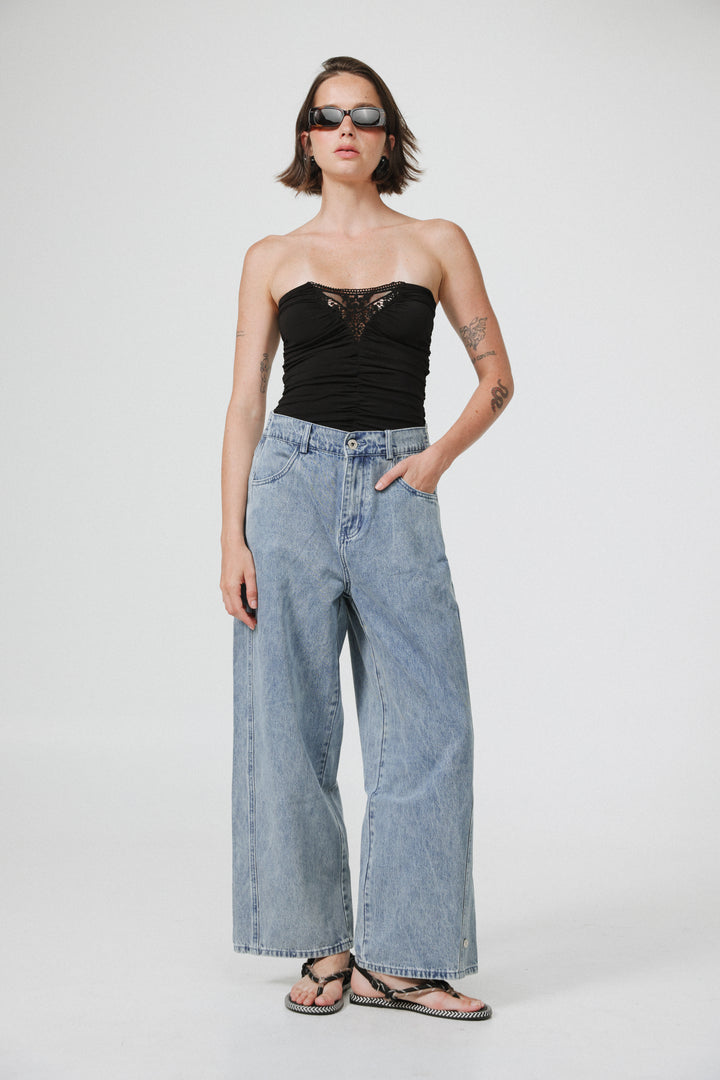 Livi Black Strapless Top