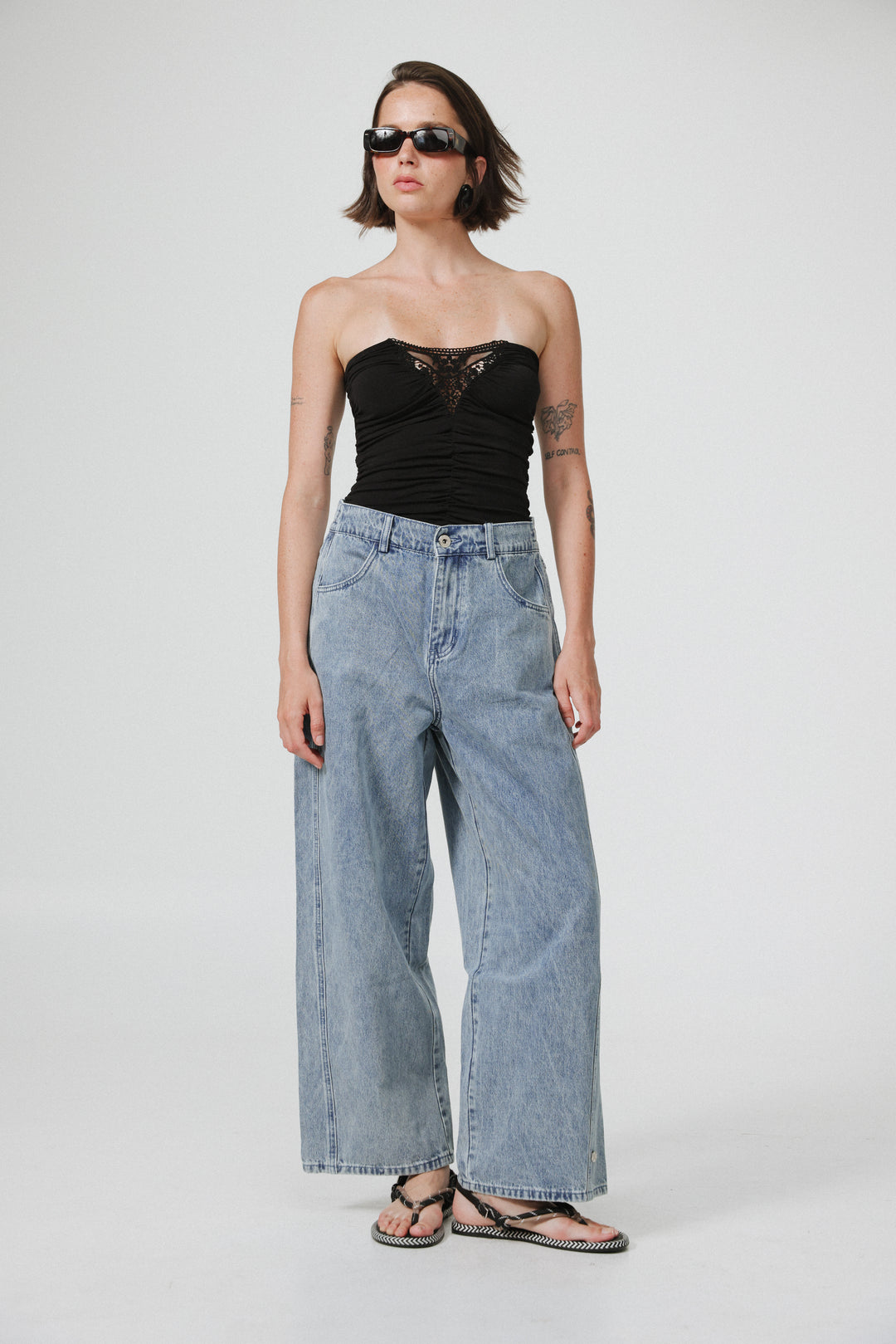 Livi Black Strapless Top