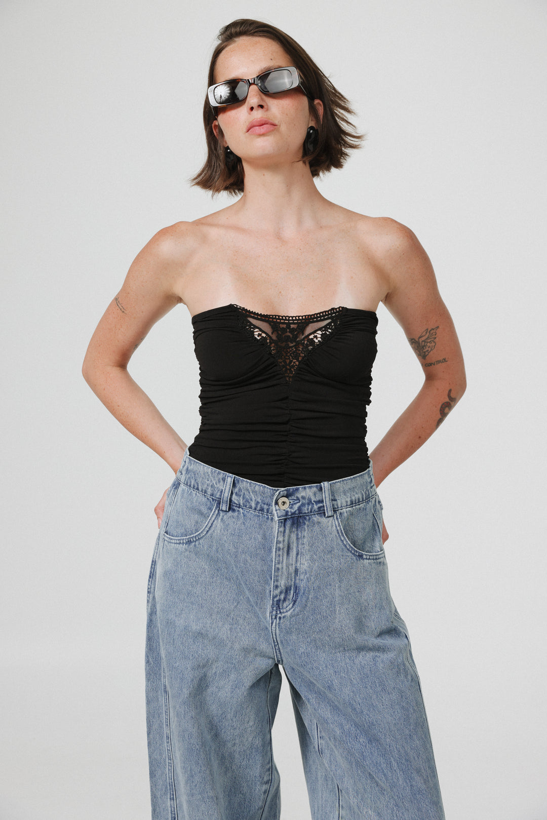 Livi Black Strapless Top